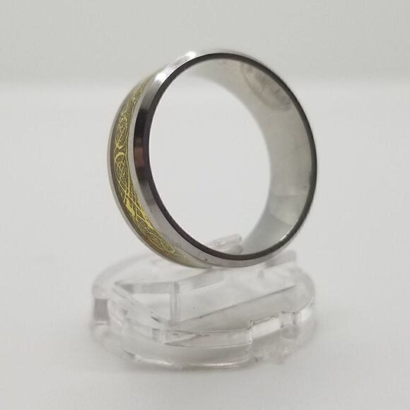 Silver Gold Circular Ring  - Picture 4 of 4